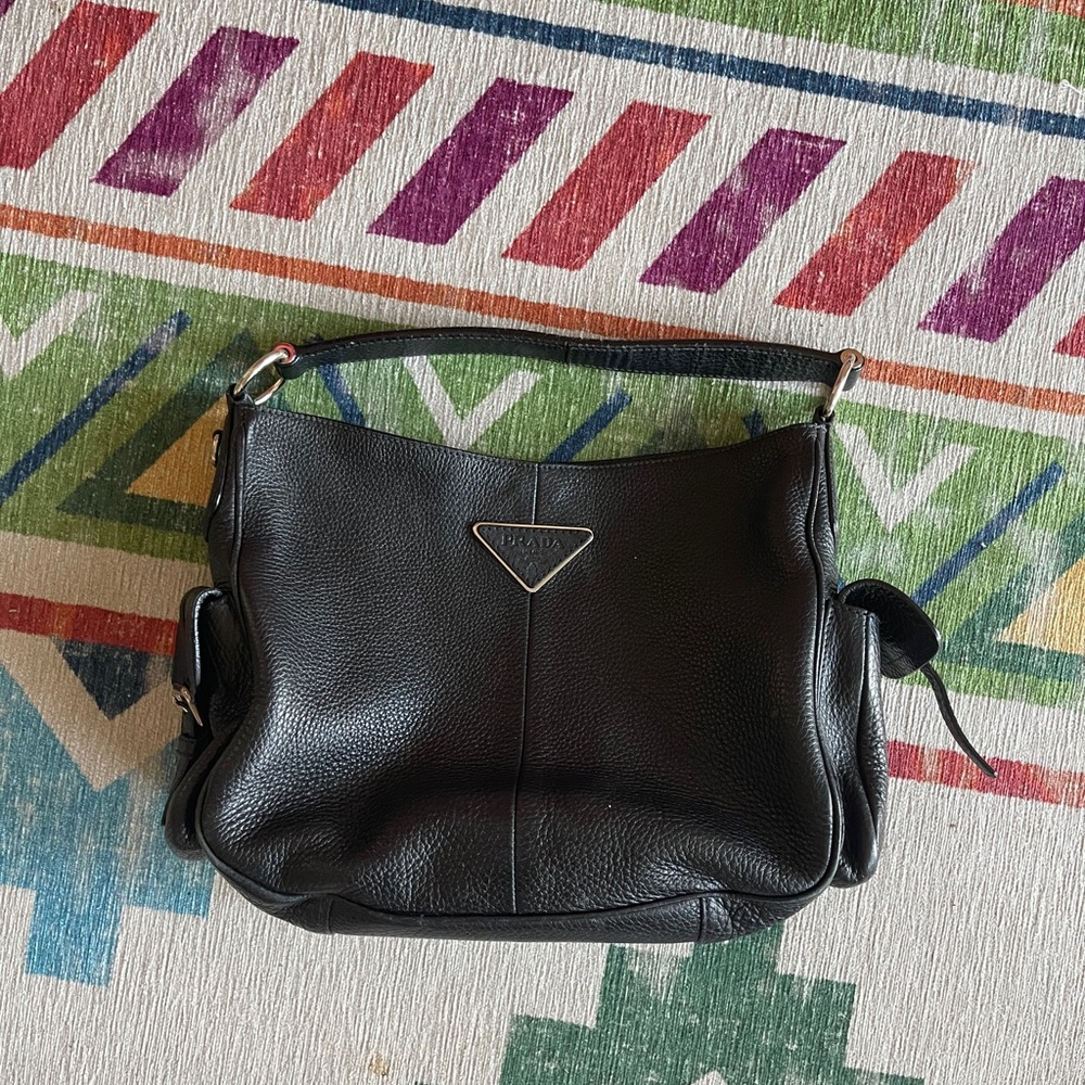 Vintage Prada Pebbled leather shoulder strap bag - Picture 1 of 4